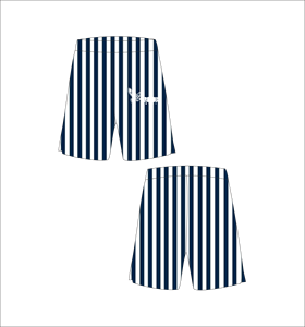 Pantalones cortos de baloncesto personalizados en azul, blanco y azul oscuro, ropa deportiva de malla atlética. - Product Image 1