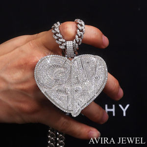 จี้รูปถุงเงินแบบ Iced Out Boss Man ทำจากเงินแท้ 925 ชุบทองสองสี เหมาะสำหรับทั้งชายและหญิง สไตล์ฮิปฮอป - Product Image 1