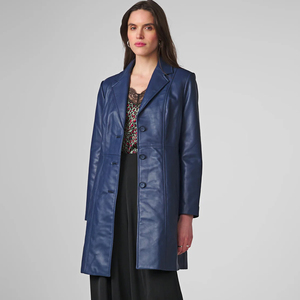 Solid Trader Top Quality Light Weight Soft Material Elegant Design Trendy Winter Clothing Womens <b>Long</b> <b>Leather</b> <b>Jacket</b> - Product Image 6