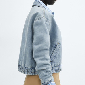 <b>Women</b> Distressed Denim Jacket Breathable Fashion Ripped Style Casual Cotton Blend Winter High Quality <b>Outerwear</b> OEM ODM Factory - Product Image 2