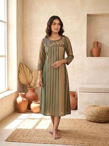 Premium Quality Handwoven Cotton <b>Kurti</b> for Women Breathable Lightweight Ethnic Casual Wear Office Daily Use Tunic Top For Sa - Product Image 4