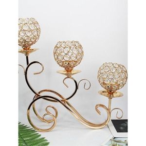 Premium 3-Arm <b>Gold</b> <b>Candelabra</b> Holder | Vintage Metal Taper Candle Stand | Elegant Wedding & Dining Table Centerpiece <b>Candelabra</b> - Product Image 3