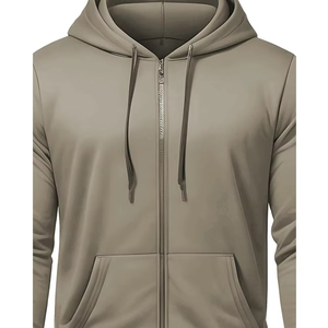 Sudadera con Capucha para Hombre, Diseño Moderno, Estilo Urbano, Talla Grande, Forro Polar Grueso, Cierre de Cremallera, 100% Algodón - Product Image 2