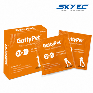 SKY EC GutterPet 2 1 ORS ผงอิเล็กโทรไลต์พร้อมโปรไบโอติกสำหรับสุนัขและแมว บำรุงสุขภาพข้อต่อและระบบย่อยอาหาร สำหรับทุกวัย แบบซอง - Product Image 1