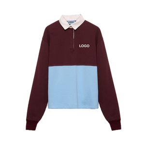 Women's Long Sleeve Cotton Fleece Polo Shirt Oversized Casual Streetwear OEM Fashion Heavyweight Custom premium Polo Top - Product Image 6