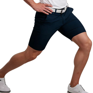 Shorts décontractés respirants en tricot blanc uni pour homme, avec fermeture boutonnée, et T-shirt à manches courtes col rond pour le golf - Product Image 4