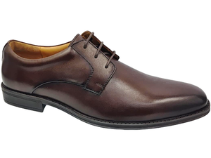 Chaussures Oxford pour hommes en cuir synthétique marron, bout rond, à lacets, respirantes, légères, motif uni, semelle intermédiaire en EVA, toutes saisons - Product Image 1