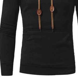 Nouvel arrivage : Sweat à capuche zippé épais pour homme, en polaire unie brodée, élégant avec design audacieux - Product Image 4