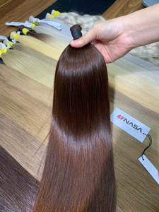 Extensions de cheveux vierges en vrac Super Double Drawn 1kg Cheveux lisses naturels Prix de gros 100% vietnamiens Couleur chocolat noir - Product Image 1