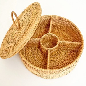 Tea sachet packaging gift box rattan compartment boxes teabag snack storage <b>table</b> organiser - Product Image 6
