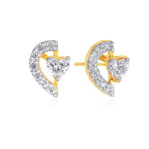 Pendientes de Diamantes Dearest Dazzle, Corte Corazón, Oro Sólido de 18K, Joyería Romántica de Compromiso para Mujer - Product Image 2