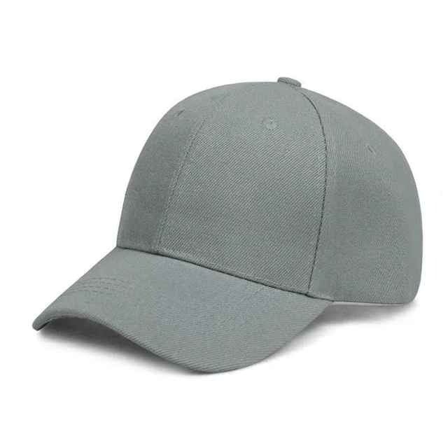 Gray 5-Panel Baseball Cap Adjustable Cotton Canvas Sporty Common Unisex Casual Hat for Adults