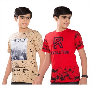 T-shirts pour enfants garçons, en vrac, imprimé personnalisé, t-shirt pour bébé, noir et blanc, mode 100% coton, t-shirts garçons, fabrication, inde, vente en ligne - Product Image 1