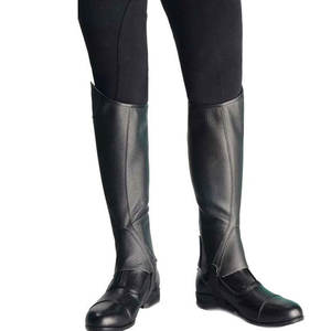 Custom Made PU Leather Half Mini <b>Chaps</b> Straight Zipper Reusable Custom Logo Best Quality Black Custom Color Custom Size Horse - Product Image 1