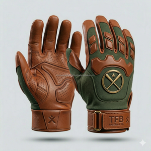 Guantes de Bateo Profesionales de Béisbol/Sóftbol para Zurdos con Cierre de Gancho y Bucle, Logotipo Personalizado, Cuero Genuino de Piel de Oveja, Colores Personalizados - Product Image 1