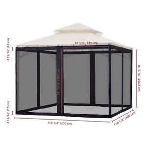 Zanzariera di Ricambio Nera 10x10 Pollici per Gazebo, Accessorio per Tenda - Product Image 4