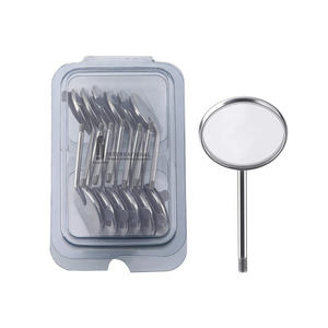 Ensemble de 12 miroirs buccaux dentaires manuels autoclavables certifiés CE, légers, en acier inoxydable de classe I, argentés, positions ergonomiques - Product Image 2