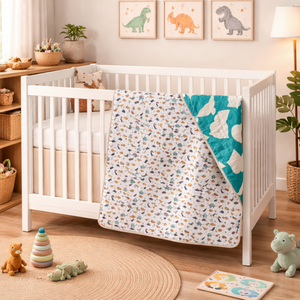 Premium Jaipur Hand Block Printed Baby Quilt Eco-Friendly Super Soft 100% Cotton Reversible Floral Design 200TC Travel & Nursery - Product Image 5