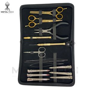 Juego de Herramientas de Aplicación de Extensiones de Cabello de Calidad Profesional OEM ODM, Tijeras Doradas, Pinzas de Acero, Aguja para Remover Extensiones, Juego de Clips - Product Image 2