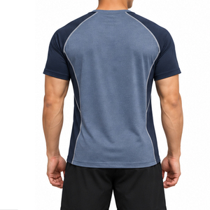 T-shirt de course pour hommes en polyester et élasthanne, vêtements d'entraînement athlétique, fournisseur de fabrication sur mesure pour les équipes sportives - Product Image 4