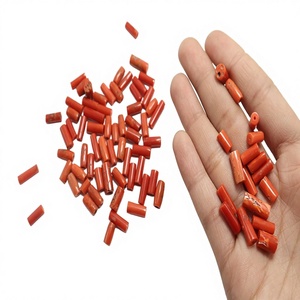 Tube de corail italien naturel, pierre précieuse en vrac, INDIA GEMS, certifié par un tiers pour la fabrication de bijoux - Product Image 1