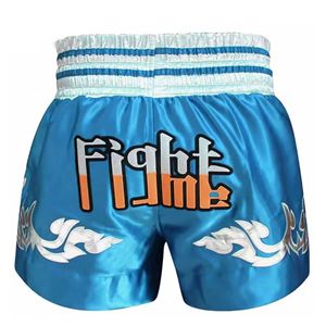 Shorts de boxe thaïlandaise sportifs haut de gamme pour hommes, en satin respirant, séchage rapide, entraînement professionnel en salle, sublimation personnalisée OEM - Product Image 2