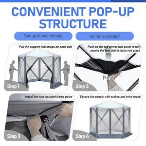 10 X 10 Outdoor Pop-Up <b>Camping</b> <b>Canopy</b> Convenient Pop-Up Tent for Campers - Product Image 6