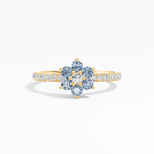 Certificado 0,57 Ctw azul blanco Moissanite Cluster Ring Prong Setting 18K chapado en oro elegante 925 plata esterlina superventas - Product Image 5