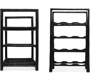 Moderno Estante de Vino Cuadrado de Metal Negro Mate Industrial para 12 Botellas, Estilo Hierro Fundido Resistente, de Múltiples Niveles, Independiente - Product Image 3