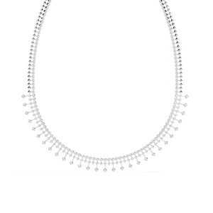สร้อยคอเพชรทรงหยดน้ำเคลือบทองคำ 14K คุณภาพเยี่ยม ได้รับการรับรองจาก IGI ประดับเพชรแล็บสร้างสรรค์ ดีไซน์หรูหราสง่างามสำหรับเจ้าสาวและสุภาพสตรี - Product Image 1
