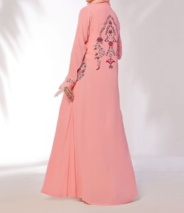 Latest Design Premium Quality Pink Color Frock Open Abaya Traditional Muslim <b>Long</b> Gown <b>Dress</b> Females Burqa Abaya Breathable - Product Image 2