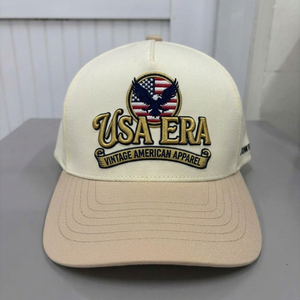 Casquette de baseball vintage personnalisée style américain, blanc cassé beige, visière incurvée, logo brodé 3D, respirante, snapback, fabrication OEM Vietnam - Product Image 1