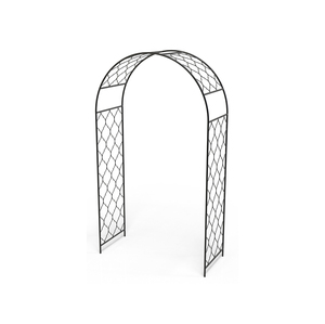 Arche de portail de jardin en fer forgé design, avec des courbes élégantes et des éléments décoratifs en spirale - Product Image 4