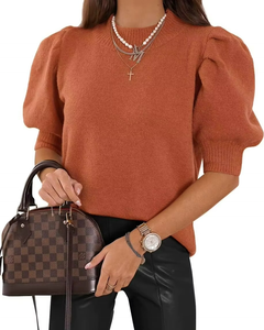 Suéter de Punto con Mangas Abullonadas para Mujer, Tendencia Primavera-Verano, Estilo Casual - Product Image 3