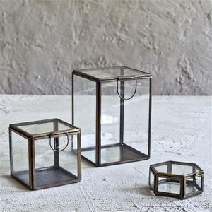<b>Brass</b> <b>Lantern</b> With Glass Panels And Handle For Tea Light Candle Holders Home Decoration Heat Resistant - Product Image 4