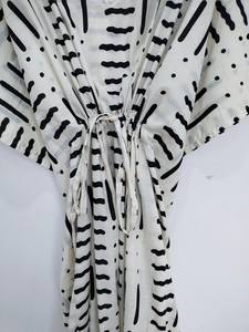 Robe kaftan indienne en coton faite à la main, paréo de plage, coupe décontractée, style bohème - Product Image 5