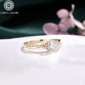 Charm Jewells Cushion Cut Moissanite Engagement <b>Ring</b> 18K Solid Gold Prong Setting Women's Classic IGI Certified 3g - Product Image 6