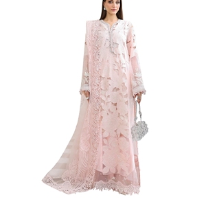 Elegante Salwar Kameez Rosa de Rayón con Bordado, Largo hasta el Suelo, Corte Holgado, Ropa India y Pakistaní para Bodas y Fiestas - Product Image 1