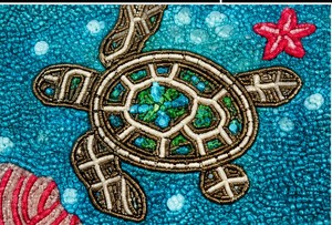 Handmade Embroidered Turtle <b>Coin</b> <b>Purse</b> Mini Zipper Closure Bohemian Style Microfiber Synthetic Leather Unisex Accessory - Product Image 5