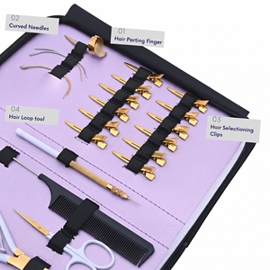 Kit de Herramientas para Extensiones de Cabello de Salón: Alicates de Micro Anclaje, Alicates de Remoción, Cortador de Queratina, Tijeras de Gancho, Accesorios de Seccionamiento - Product Image 4