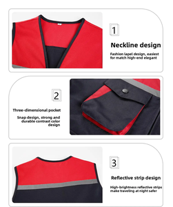 เสื้อกั๊กสะท้อนแสงแบบหลายกระเป๋า สีสันตัดกัน สำหรับงานกลางแจ้ง  แบบ unisex  วัสดุโพลีเอสเตอร์  ความปลอดภัยสูง - Product Image 5
