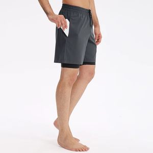 Men's Gym Shorts 2 in 1 Sports Wear Gym Joggers Custom Shorts Activewear Compression Shorts for Men In Cheap Price - Product Image 2
