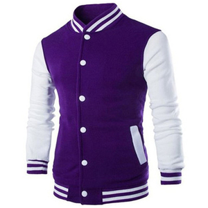 เสื้อแจ็คเก็ตวาร์ซิตี้สีแดงขาวสำหรับผู้ชาย สไตล์พรีปปี้ ทรงเข้ารูป ปกคอพับ ผ้าโพลีเอสเตอร์ผสมคอตตอน แขนยาวปกติ สำหรับฤดูใบไม้ร่วง - Product Image 4