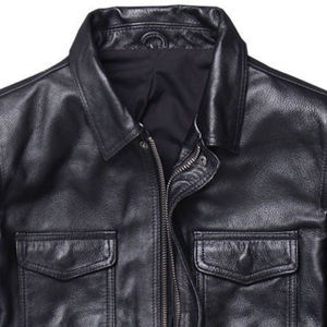 Veste d'hiver décontractée unisexe en cuir de vachette véritable OEM ODM de qualité supérieure, imperméable, respirante, séchage rapide, col montant - Product Image 3