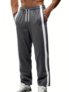 กางเกงจ็อกเกอร์ขายาวทรงตรงบุขนแกะสำหรับผู้ชาย เอวสูง อุ่นสบายสำหรับฤดูหนาว เหมาะสำหรับใส่ลำลองหรือออกกำลังกาย ผลิตจากผ้าฝ้าย 100% เป็นมิตรต่อสิ่งแวดล้อม ผลิตในบังกลาเทศ - Product Image 2