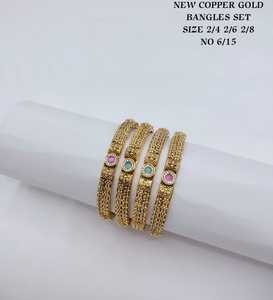 Indian Traditional Gold Plated Kundan <b>Bangle</b> Set Brass Base <b>Bangles</b>, Bridal Wedding Jewelry Set for Women - Product Image 5