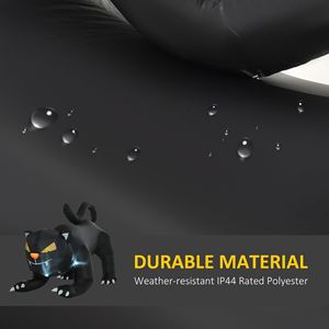 Gatto Nero Gonfiabile di Halloween da 1,9 m, Impermeabile, con LED per Esterni, in PVC e Tessuto Oxford - Product Image 6