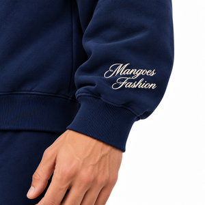 Sudadera de cuello alto unisex Mangoes Fashion con letras bordadas, estampado informal, de algodón tejido, manga larga, para invierno, con insignia - Product Image 5