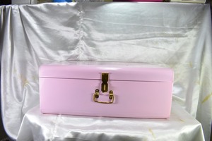 Pink Metal Trunk Lockable <b>Memory</b> <b>Box</b> Custom Name Embroidery Storage Chest for Baby Toy Organizer - Product Image 4