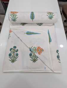 Jaipur Luxury Hand Block Printed Reversible Soft Cotton <b>Single</b> / Double Bed Dohar Traditional Hand Crafted 100% Cotton Dohar - Product Image 2